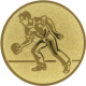 Alu emblem embossed gold 50mm - skittles men