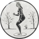 Alu emblem embossed silver 25mm - Petanque ladies
