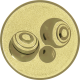 Alu emblem embossed gold 50mm - Petanque balls