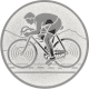 Emblème en aluminium gaufré argent 25mm - Vélo de course