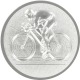 Emblème en aluminium gaufré argent 25mm - vélo de course 3D