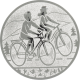 Alu emblem embossed silver 25mm - bike touring