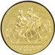 Alu emblem embossed gold 50mm - bike touring 3D