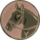 Aluminum emblem embossed bronze 25mm - horse head classic