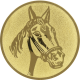 Aluemblem geprägt gold 50mm - Pferdekopf modern