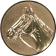Alu emblem embossed bronze 25mm - horse head 3D