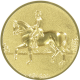 Aluminum emblem embossed gold 50mm - Dressage riding 3D