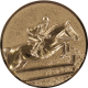 Aluemblem geprägt bronze 25mm - Springreiten 3D