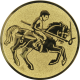 Alu emblem embossed gold 25mm - ring rider