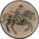 Emblème en aluminium gaufré bronze 25mm - Cavaliers à anneaux