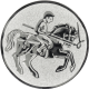 Emblème en aluminium gaufré argent 50mm - Cavalier à anneaux