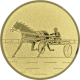 Emblema Alu em relevo dourado 50mm - corridas de cavalos