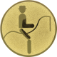 Embossed aluminum emblem gold 25mm - Dressage pictogram
