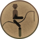 Alu emblem embossed bronze 25mm - dressage riding pictogram