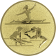 Aluminum emblem embossed gold 25mm - Gymnastics ladies