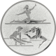Aluminum emblem embossed silver 25mm - Gymnastics ladies