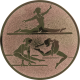 Bronze embossed aluminum emblem 25mm - Gymnastics ladies