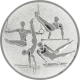 Emblème en aluminium gaufré argent 25mm - Gymnastique hommes