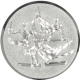Aluminum emblem embossed silver 50mm - Gymnastics men 3D