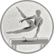 Emblème en aluminium gaufré argent 25mm - Gymnastique - Cheval