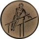Emblème en aluminium gaufré bronze 25mm - Gymnastique - Barres parallèles