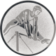 Aluminum emblem embossed silver 25mm - Gymnastics - high bar