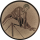 Emblème en aluminium gaufré bronze 25mm - Gymnastique - Barre fixe