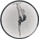 Emblème en aluminium gaufré argent 25mm - Gymnastique femmes