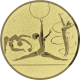 Alu emblem embossed gold 25mm - rhythmic gymnastics