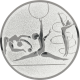 Alu emblem embossed silver 25mm - rhythmic gymnastics