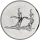 Emblème en aluminium gaufré argent 25mm - Paire de gymnastique synchronisée