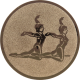 Aluminum emblem embossed bronze 25mm - synchronized gymnastics pair