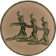 Aluminum emblem embossed bronze 25mm - synchronized gymnastics group
