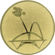 Alu emblem embossed gold 50mm - trampoline