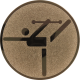 Aluminum emblem embossed bronze 25mm - gymnastics pictogram