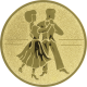 Embossed gold aluminum emblem 25mm - Dancing
