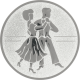 Silver embossed aluminum emblem 25mm - Dancing