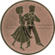 Bronze embossed aluminum emblem 25mm - Dancing