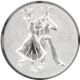 Alu emblem embossed silver 25mm - Dancing 3D