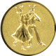 Alu emblem embossed gold 50mm - Dancing 3D