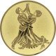 Embossed gold aluminum emblem 25mm - Standard dance