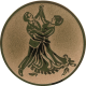 Bronze embossed aluminum emblem 25mm - Standard dance