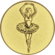 Aluemblem geprägt gold 25mm - Primaballerina