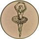 Emblema em alumínio com relevo em bronze 25mm - prima ballerina