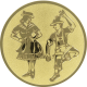 Alu emblem embossed gold 50mm - cleats