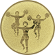Alu emblem embossed gold 25mm - Cheerleaders