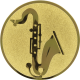 Aluemblem geprägt gold 25mm - Saxophon