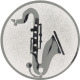 Aluemblem geprägt silber 25mm - Saxophon