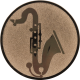 Emblème en aluminium gaufré bronze 25mm - Saxophone