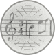 Alu emblem embossed silver 25mm - music notes